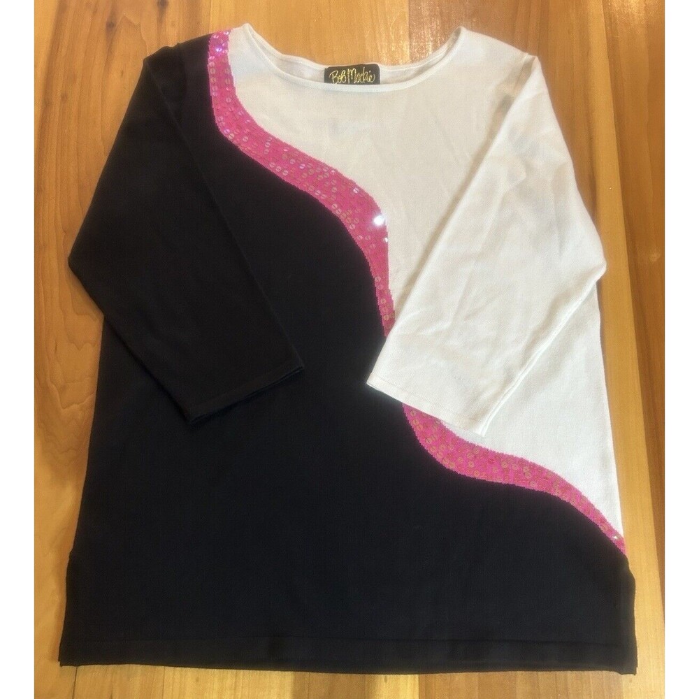 Bob Mackie Wearable Art Women’s Sweater. Med. Pulllover. 3/4 Sleeves.